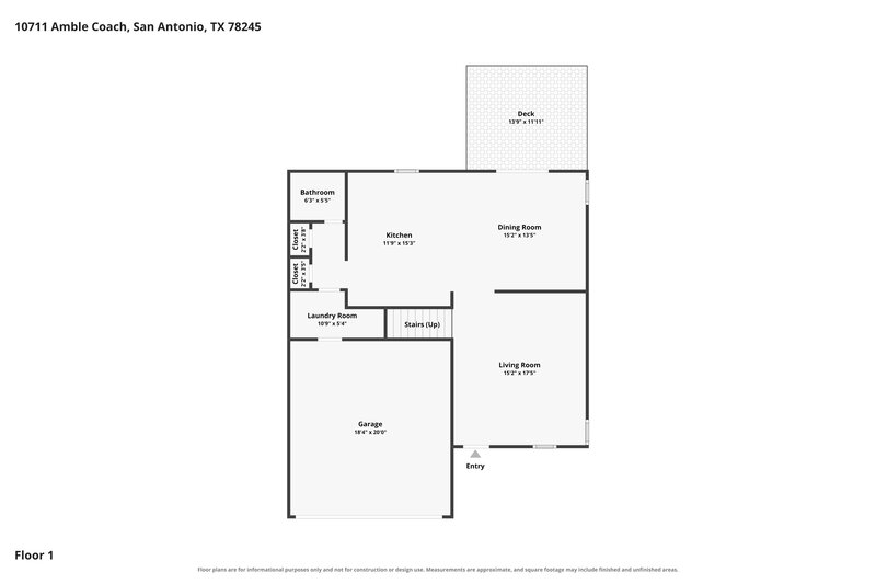 1,740/Mo, 10711 Amble Coach San Antonio, TX 78245 Floor Plan View