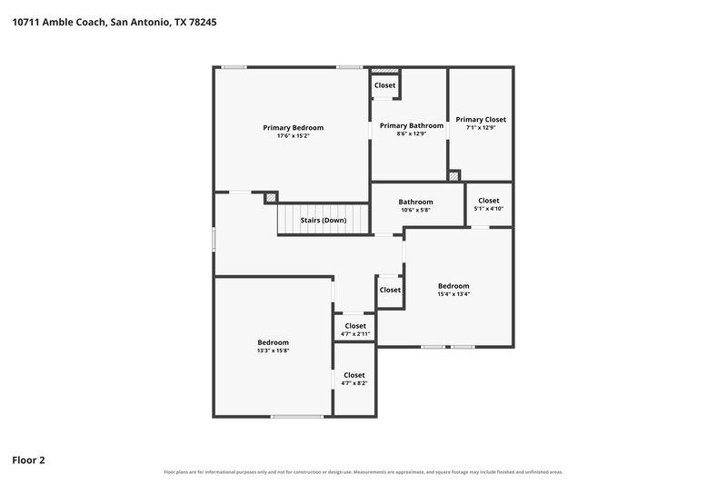 1,740/Mo, 10711 Amble Coach San Antonio, TX 78245 Floor Plan View 2