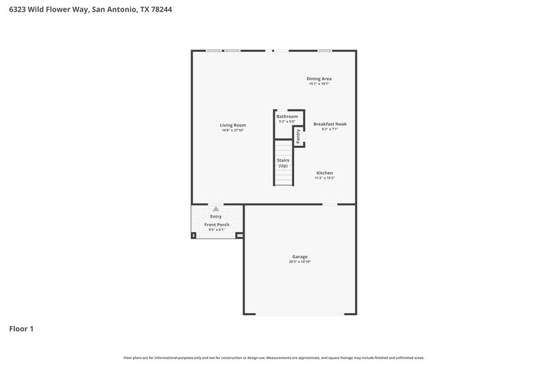 2,055/Mo, 6323 Wild Flower Way San Antonio, TX 78244 Floor Plan View