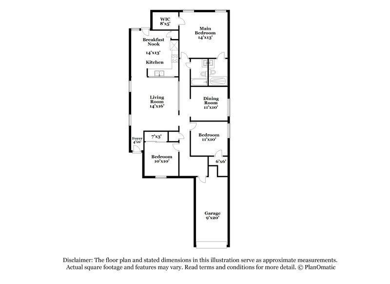 1,540/Mo, 7223 Archers Coach San Antonio, TX 78244 Floor Plan View