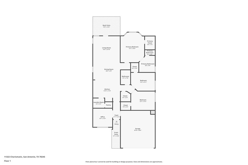 1,630/Mo, 11322 Charismatic San Antonio, TX 78245 Floor Plan View