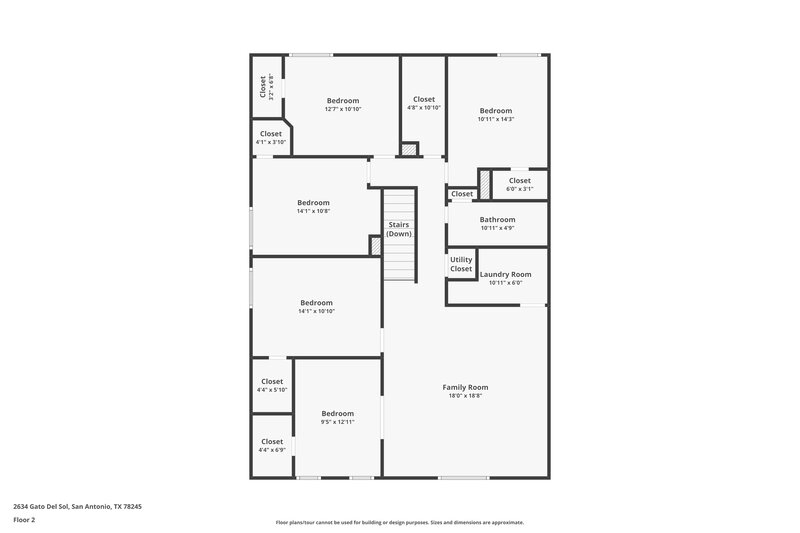 1,990/Mo, 2634 Gato del Sol San Antonio, TX 78245 Floor Plan View 2