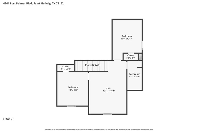 1,615/Mo, 4241 Fort Palmer Blvd Saint Hedwig, TX 78152 Floorplan View 2