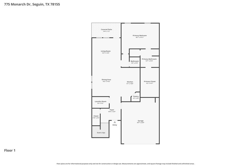 1,800/Mo, 775 Monarch Dr Seguin, TX 78155 Floorplan View