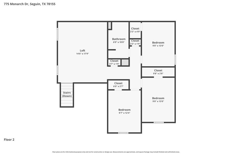 1,800/Mo, 775 Monarch Dr Seguin, TX 78155 Floorplan View 2