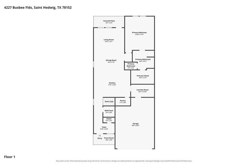 1,535/Mo, 4227 Busbee Flds Saint Hedwig, TX 78152 Floor Plan View 2