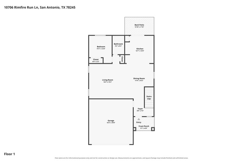 2,025/Mo, 10706 Rimfire Run Ln San Antonio, TX 78245 Floor Plan View 2