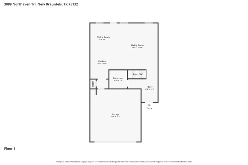 1,915/Mo, 3889 Northaven Trl Canyon Lake, TX 78132 Floor Plan View