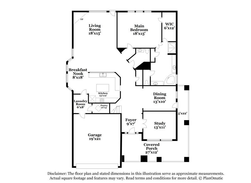 3,335/Mo, 18602 Crosstimber San Antonio, TX 78258 Floor Plan View