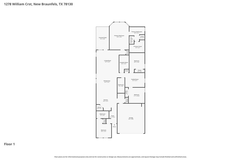 2,115/Mo, 1278 William Crst New Braunfels, TX 78130 Floor Plan View