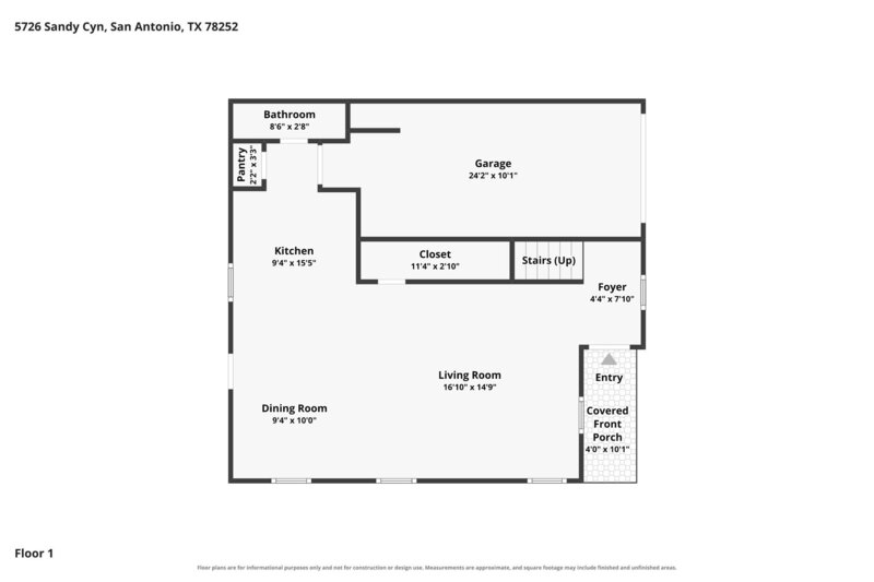 1,805/Mo, 5726 Sandy Canyon San Antonio, TX 78252 Floorplan View