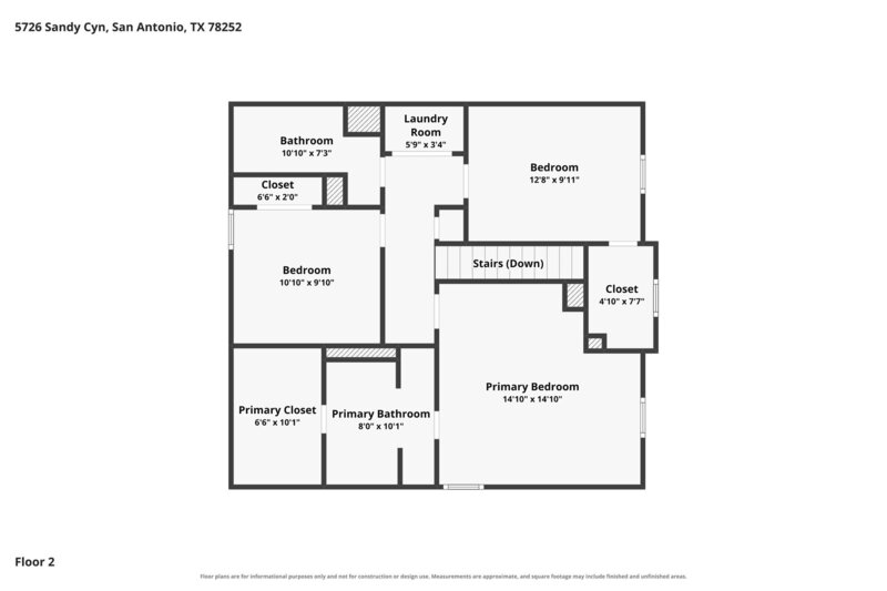 1,805/Mo, 5726 Sandy Canyon San Antonio, TX 78252 Floorplan View 2