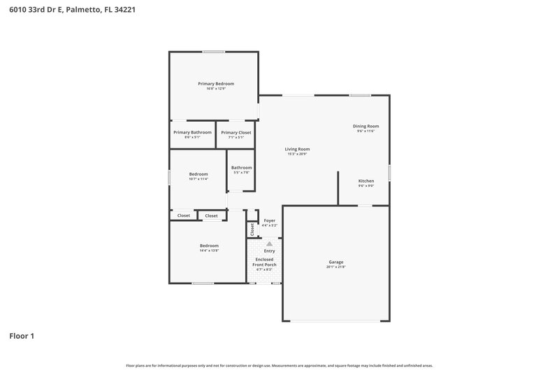 2,145/Mo, 6010 33rd Dr E Palmetto, FL 34221 Floor Plan View