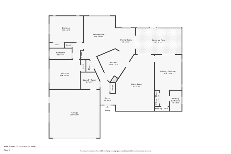 2,265/Mo, 4248 Dryden Cir Sarasota, FL 34241 Floor Plan View