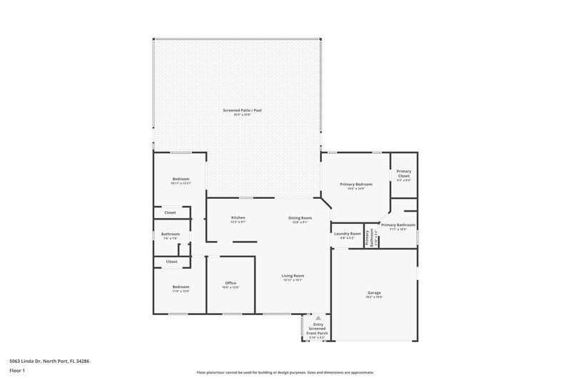 2,115/Mo, 5063 Linda Dr North Port, FL 34286 Floor Plan View