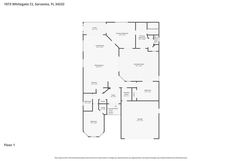 2,365/Mo, 1073 Whitegate Ct Sarasota, FL 34232 Floor Plan View