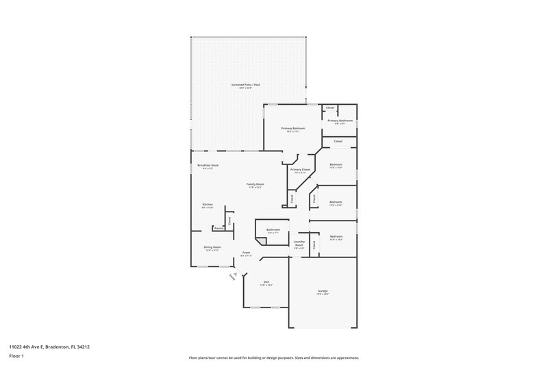 2,505/Mo, 11022 4th Ave E Bradenton, FL 34212 Floor Plan View