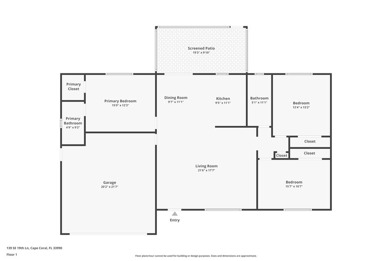 1,795/Mo, 139 SE 19th Ln Cape Coral, FL 33990 Floor Plan View