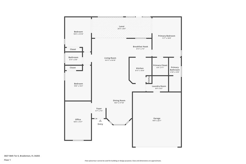 2,325/Mo, 3027 58th Ter E Bradenton, FL 34203 Floor Plan View