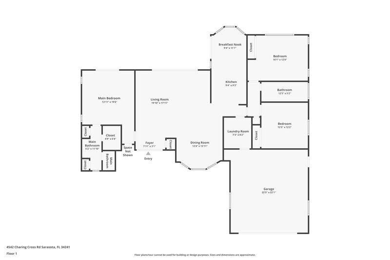 2,295/Mo, 4542 Charing Cross Rd Sarasota, FL 34241 Floor Plan View