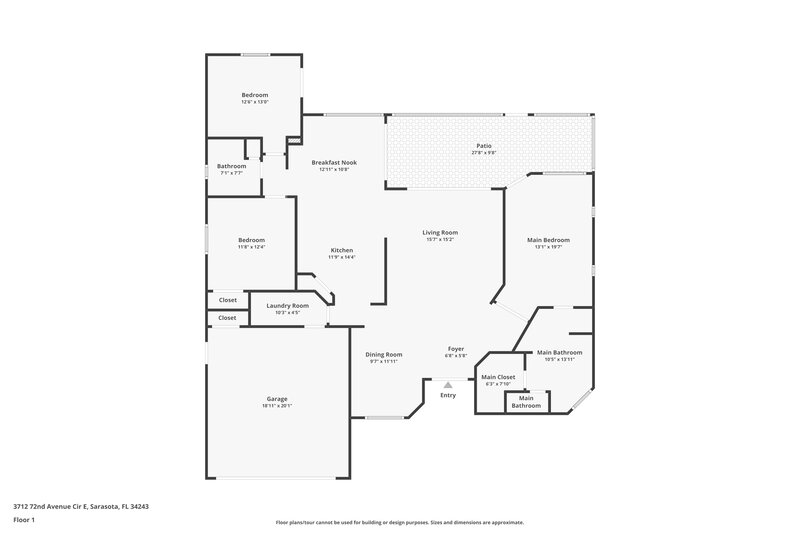 2,355/Mo, 3712 72nd Avenue Cir E Sarasota, FL 34243 Floor Plan View