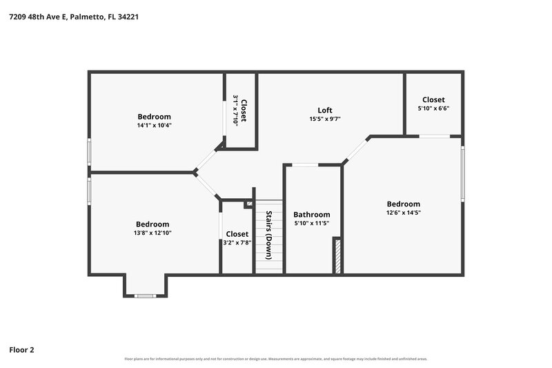 2,915/Mo, 7209 48th Ave E Palmetto, FL 34221 Floor Plan View 2