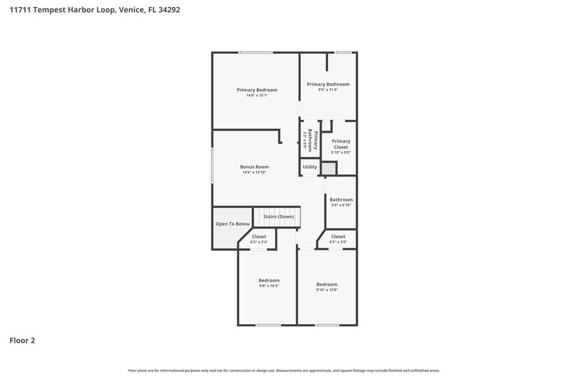 2,135/Mo, 11711 Tempest Harbor Loop Venice, FL 34292 Floor Plan View 2