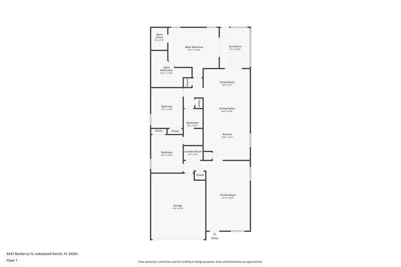 2,205/Mo, 6437 Barberry Ct Lakewood Ranch, FL 34202 Floorplan View