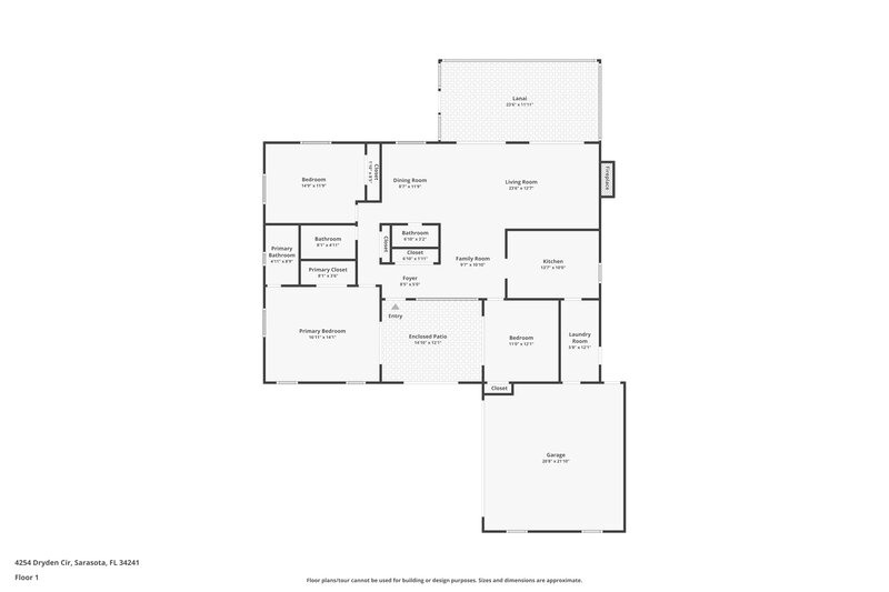 2,305/Mo, 4254 Dryden Cir Sarasota, FL 34241 Floor Plan View