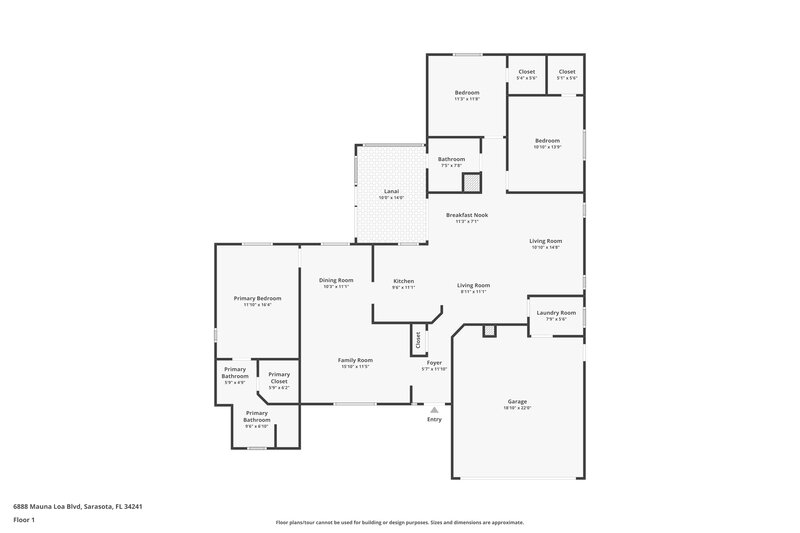 2,460/Mo, 6888 Mauna Loa Blvd Sarasota, FL 34241 Floor Plan View