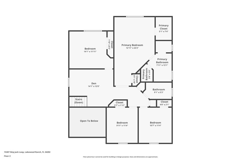 2,465/Mo, 15307 Skip Jack Loop Lakewood Ranch, FL 34202 Floor Plan View 2