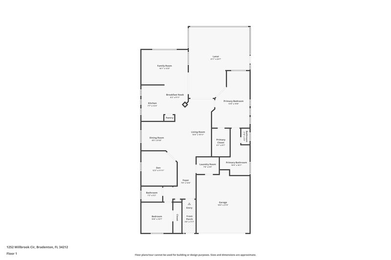 2,555/Mo, 1252 Millbrook Cir Bradenton, FL 34212 Floor Plan View