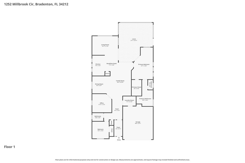 2,505/Mo, 1252 Millbrook Cir Bradenton, FL 34212 Floor Plan View