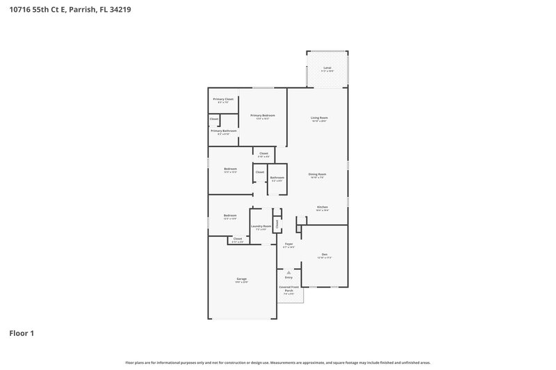 2,320/Mo, 10716 55th Ct E Parrish, FL 34219 Floor Plan View
