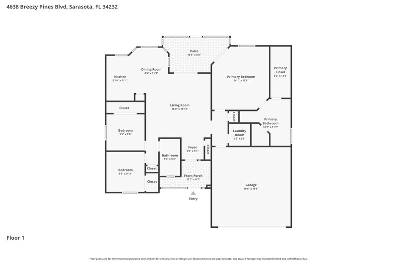 2,425/Mo, 4638 Breezy Pines Blvd Sarasota, FL 34232 Floor Plan View