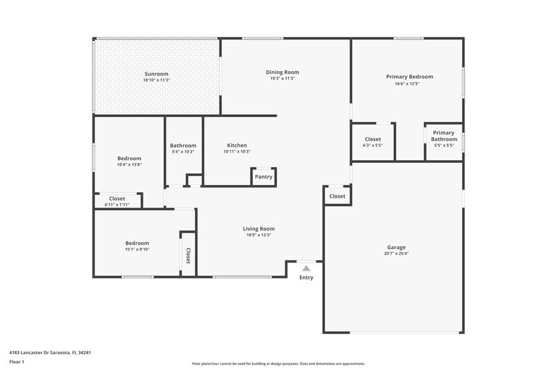 2,350/Mo, 4183 Lancaster Dr Sarasota, FL 34241 Floor Plan View