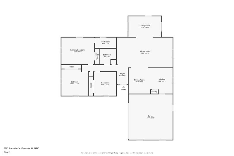 2,420/Mo, 5015 Brandeis Cir S Sarasota, FL 34243 Floor Plan View
