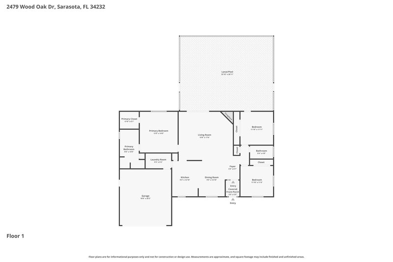 0/Mo, 2479 Wood Oak Dr Sarasota, FL 34232 Floorplan View