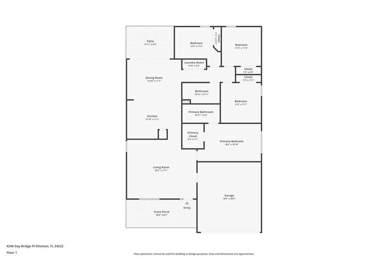 3,130/Mo, 4246 Day Bridge Pl Ellenton, FL 34222 Floor Plan View