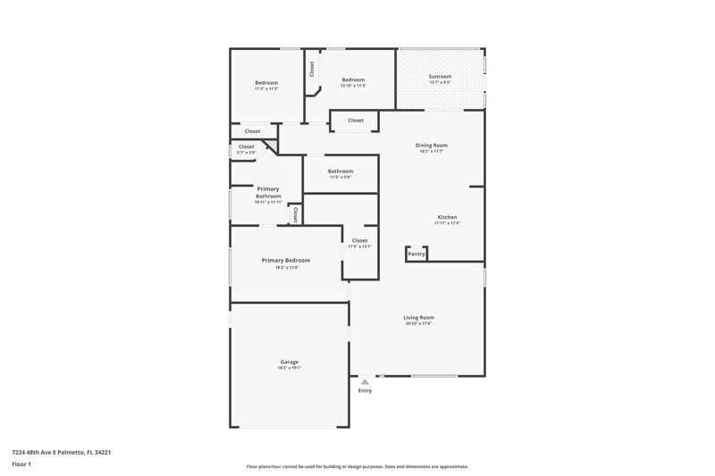 2,220/Mo, 7224 48th Ave E Palmetto, FL 34221 Floor Plan View