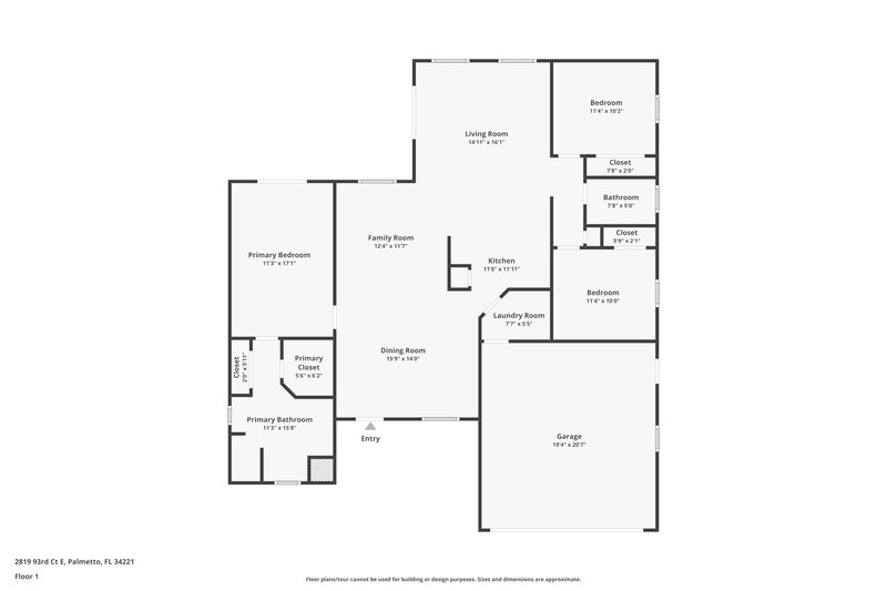1,865/Mo, 2819 93rd Ct E Palmetto, FL 34221 Floor Plan View