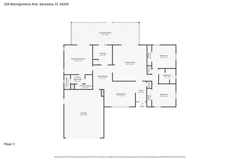 2,690/Mo, 326 Montgomery Ave Sarasota, FL 34243 Floor Plan View