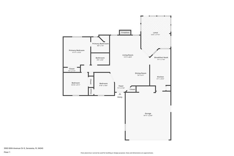 2,160/Mo, 3502 65th Avenue Cir E Sarasota, FL 34243 Floor Plan View