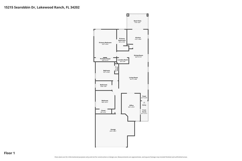 2,520/Mo, 15215 Searobbin Dr Lakewood Ranch, FL 34202 Floor Plan View