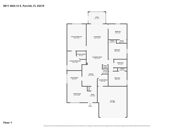 2,665/Mo, 9011 40th Ct E Parrish, FL 34219 Floor Plan View