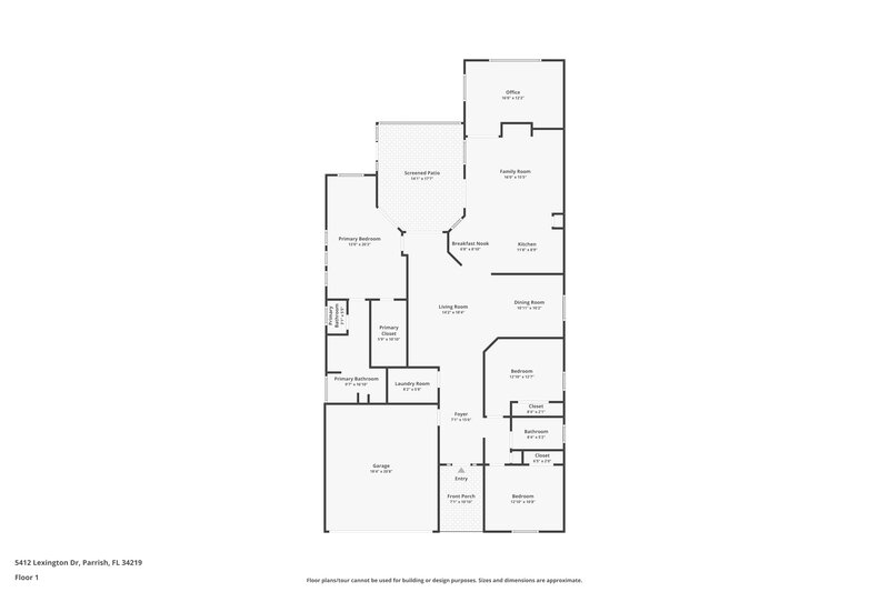 2,040/Mo, 5412 Lexington Dr Parrish, FL 34219 Floor Plan View