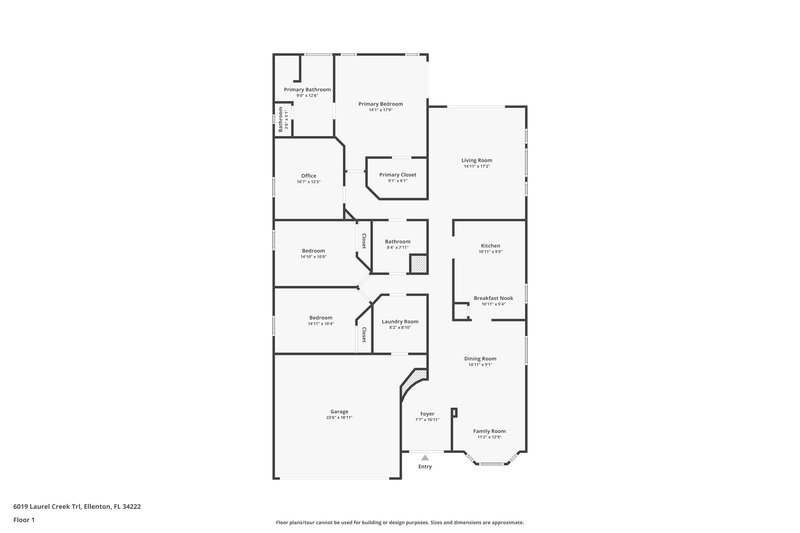 2,385/Mo, 6019 Laurel Creek Trl Ellenton, FL 34222 Floor Plan View
