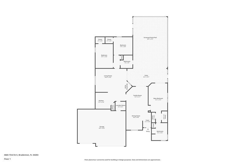 3,800/Mo, 4665 73rd St E Bradenton, FL 34203 Floorplan View