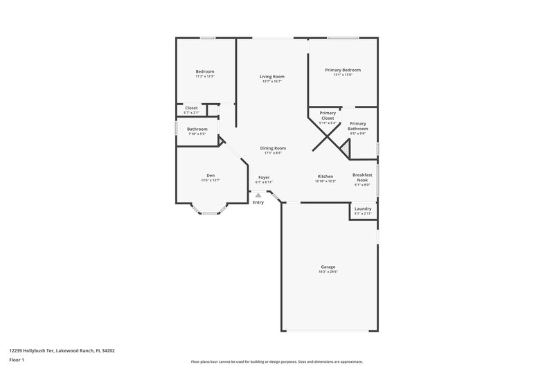 2,350/Mo, 12239 Hollybush Ter Lakewood Ranch, FL 34202 Floor Plan View