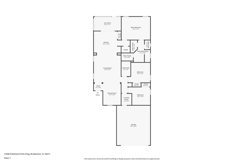 2,255/Mo, 11626 Piedmont Park Crossing Bradenton, FL 34211 Floor Plan View